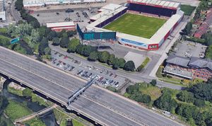 The man was hit on Bescot Crescent, under the M6 and next to Walsall's stadium. Photo: Google