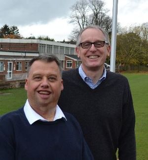 Richard Overton, bottom left, with Labour Telford & Wrekin Council candidate David Wright. Photo: Labour