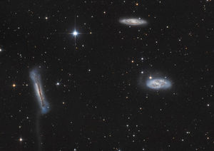 Spiral galaxies of the Leo triplet.
