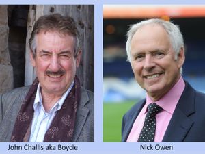 Supporting image for story: Boycie and Nick Owen in conversation in Brierley Hill
