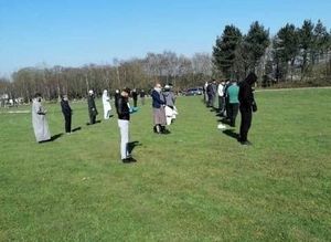 Close family say farewell to Walsall coronavirus victim Basharat Hussain at Streetly Crematorium. Photo: Mohammed Arif