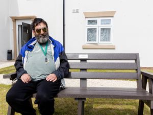 Supporting image for story: Bench made of recycled material is unique addition to Telford supported living site