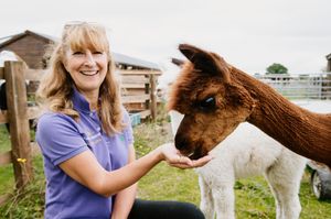 Mulberry Alpacas near Overton are throwing an open day on Saturday September 4. Pictured are Roz Edwards and Jezzy
