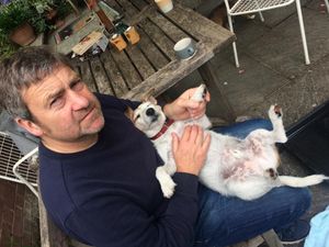 Freddy reunited with owner Richard. Photo: Richard Hill