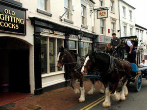 Supporting image for story: Olympic-link stout is delivered on horse-drawn carriage