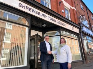 New town council leader, Councillor Rob Wilson, and Shrewsbury Town Council clerk, Helen Ball.