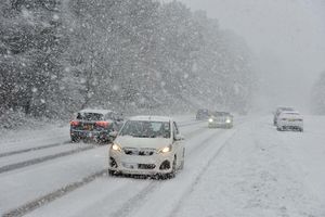 Cars in the snow in Hednesford
