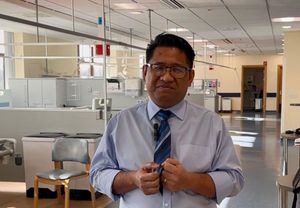 Jonathan Yague in the now empty intensive care unit at Sandwell Hospital where he was cared for during the pandemic.