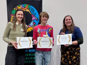 Finn with his awards