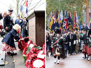 Supporting image for story: Watch: West Midlands Armistice Day parade and wreaths being laid at war memorial