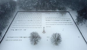 The German War Cemetery on Cannock Chase in the snow