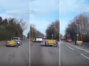 Supporting image for story: Watch: Trailer goes walkabout on Telford roundabout