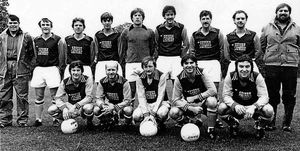 Newport Town FC players face the camera back in October 1980.
