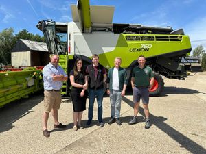 MP Josh Newbury on farm with the ambassadors group