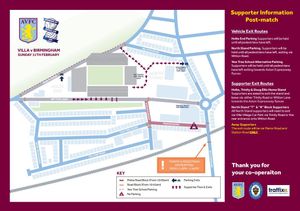 Fan information ahead of the game (Photo: AVFC)