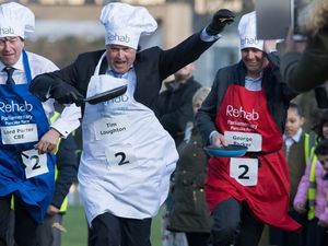 Supporting image for story: In video: MPs beat Peers and journalists in pancake race