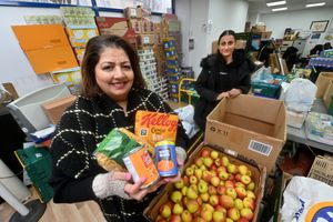 Asha Mattu and Ranj Kaur show the current stock at the Elias Mattu Foundation