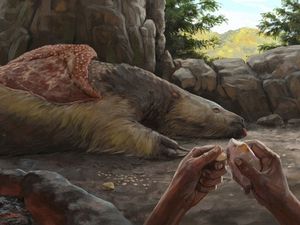 Supporting image for story: Giant sloths and mastodons lived with humans for millennia, research suggests