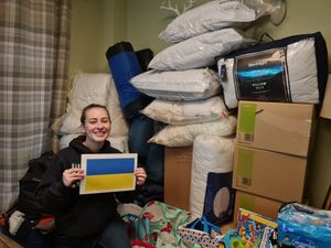 Supporting image for story: Telford mother's front room filled by Ukraine donations from generous Salopians