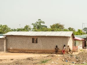 Children playing in the village of Douele, in the Bafing-Tonpki region of Ivory Coast
