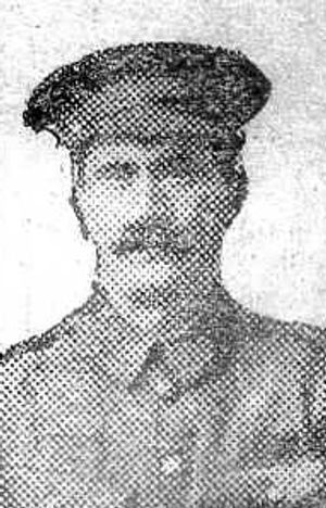 Sergeant Bertie Broster, of the 8th Battalion the King's Shropshire Light Infantry, as seen in a picture published in a contemporary Wellington Journal & Shrewsbury News.