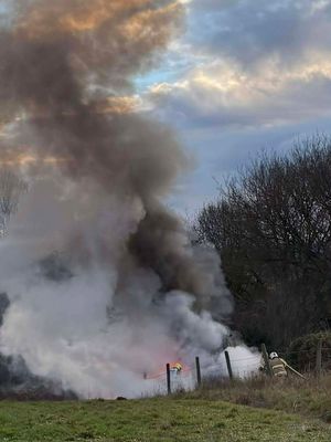 Firefighters from Shropshire and Herefordshire tackled the blaze. Picture: Tenbury Wells Fire Station