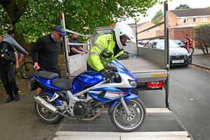 Police officers carrying out Operation Adhesion on Sunday to combat illegal bikers in the Walsall area