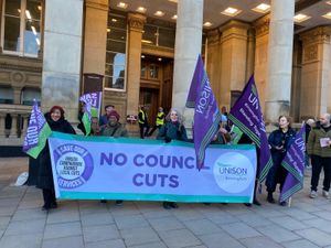 A previous protest in March attended by Unison members outside Birmingham Council House
