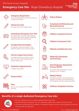 Services which will be available at Royal Shrewsbury Hospital