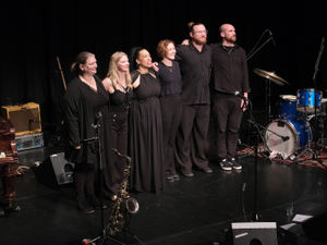 Lady Nade and her band take a bow at The Edge Arts Centre in Much Wenlock. Photo: Bob May