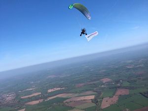 Supporting image for story: Market Drayton estate agent confirmed world record holder for paramotor trip across Britain
