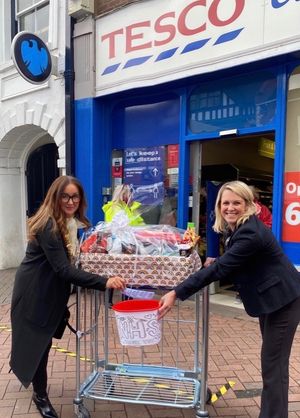 Mayor of Bridgnorth, councillor Kirstie Hurst-Knight, with Carly Smith, store manager of Bridgnorth Tesco