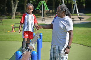 Karl Denver with his grandson Elijah.
