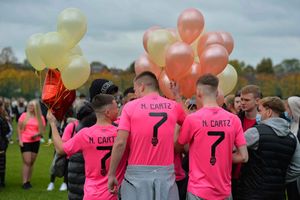 Football shirts worn in Nathan's honour at the Dell Stadium