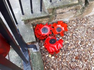 Supporting image for story: Women vandalise Oswestry poppy display