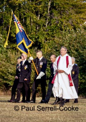 Rev Ashley Buck and Legion members heading to the beacon