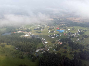 Supporting image for story: Weston Park: V Festival arrivals from the air