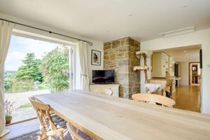 The dining room in the kitchen looking out to the hills. Picture: Rightmove