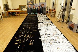 Curator David Symons, curator Deb Kleperer, conservation manager Pieta Greaves and Anglo-Saxon specialist Chris Fern