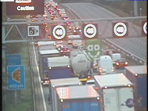 Supporting image for story: M6 closed after serious crash involving lorry and van near Stafford
