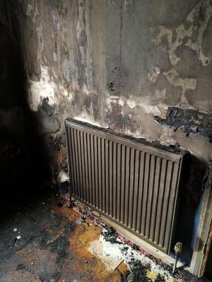 Inside the fire-ravaged house