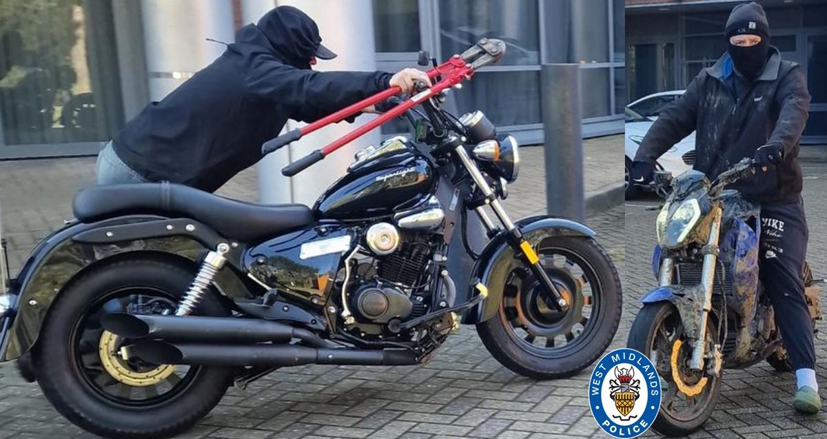 Dramatic images show moment motorcycle stolen in Brierley Hill