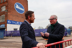 Steve Bavington, chief executive of YMCA Black Country, and West Midlands Mayor Richard Parker at the SJ Dixon site in Wolverhampton. PIC: West Midlands Combined Authority