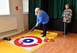Over 50s curling group at Horsehay Village Hall, Telford. Photo: Tim Thursfield