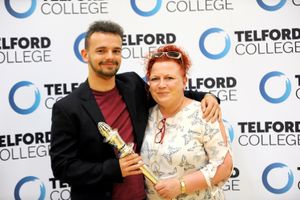 Antony Bealey celebrates with his mum Claire