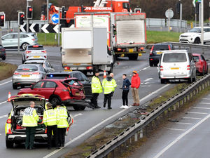 Supporting image for story: Two people taken to hospital 'as precaution' after four-car crash on A5 at Shrewsbury