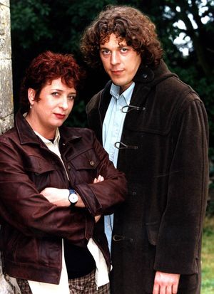 Alan Davies and Caroline Quentin in Jonathan Creek.
