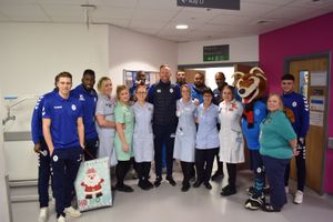 Telford players with the nurses
