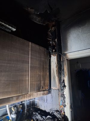 The damage caused by the fire on Sunday night