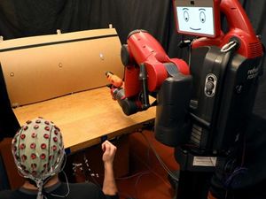 Supporting image for story: This robot performs actions controlled by human thought